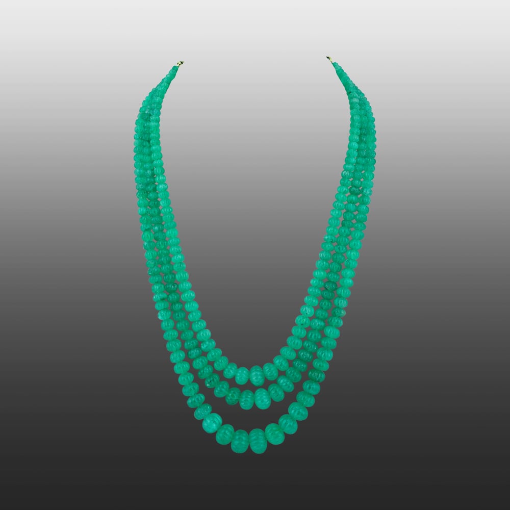 Multi-Layer Emerald Bead Necklace
